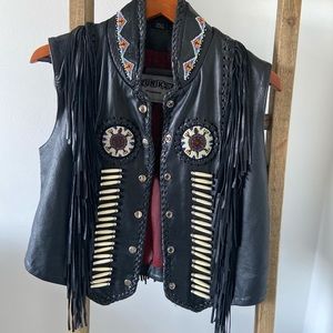 Beautifully beaded leather vest